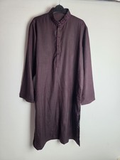 Junaid Jamshed Mens Designer Pakistani Shirt Kurta Size Medium Aubergine/ Black
