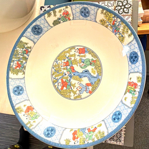 Oriental ceramic plate blue - ceramic,