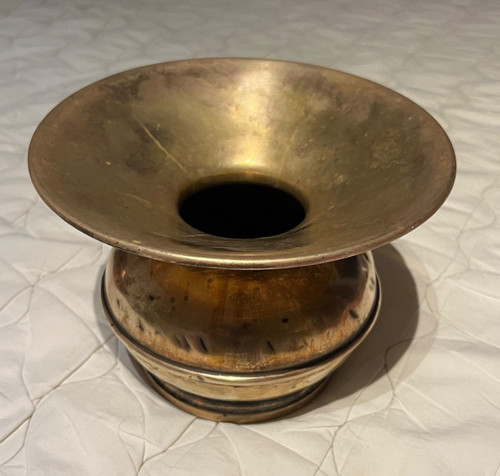 Vintage circular brass vase