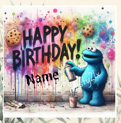 Personalised cookie monster - personalised,