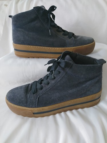 Gabor dark blue suede platform - dark,