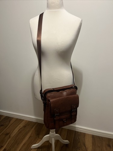 Brown faux leather across body - across,