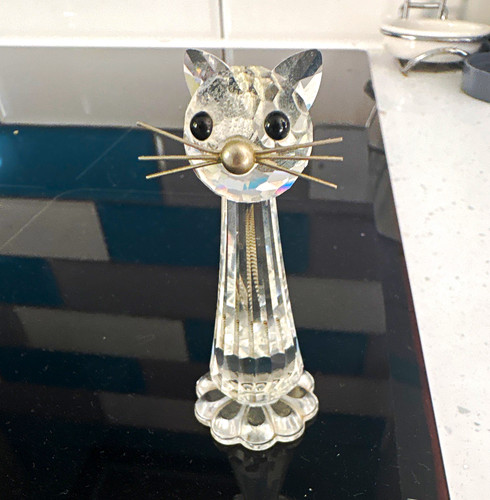 Swarovski tall cat clear - swarovski,