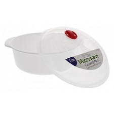 1L Microwave Food Bowls Lunch Casserole Dish Bowl Plastic Container Lid Vents