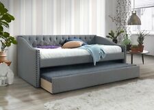 Grey fabric Single Guest Bed