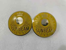 Vintage Classic Motorcycle Sunbeam S7 S8 Petrol Fuel Tank Yellow Badges Pair