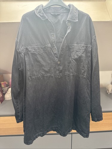 Next black denim dress size - black,