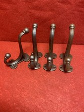 SET LARGE HOOKS HEAVY CAST IRON HAT COAT HALL STAND OLD ENGLISH STYLE X 4