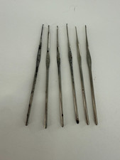 6 Antique METAL Crochet Hooks