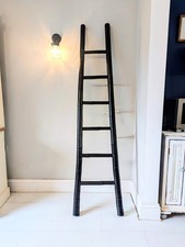 Bamboo Ladder Painted Steps Bathroom Towel Rail Hanging Rack Delivery Available 