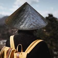 Bamboo Coolie Hat Boys Girls Decorative Rice Farmer Hat Conical Hat Fisherman