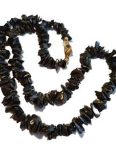 Necklace Jet Tumbled Beads