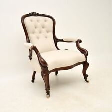 Antique Victorian Mahogany Spoon Back Armchair