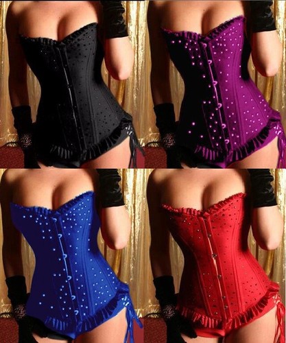 Satin diamante corset - &,