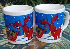 Vintage/Retro  Pair Of Kiln Craft Christmas Mugs