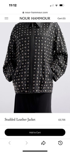 Studded leather jacket - leather,