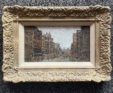 Fabulous Dutch Street Scene Vintage Oil original Painting Framed SIGNED