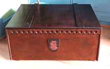 LARGE SCRATCH BUILT STORAGE TRUNK BOX with INTERIOR TRAY ~ COFFEE TABLE CHEST