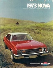 Chevrolet Nova 1973 USA Market Sales Brochure Sedan Coupe Hatchback Custom FAIR