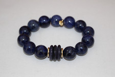 LOLA ROSE Chunky Signed SODALITE & Blue Sandstone Gemstone Beaded BRACELET