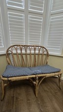 Ikea Jassa Rattan Love Seat Chair with Cushion