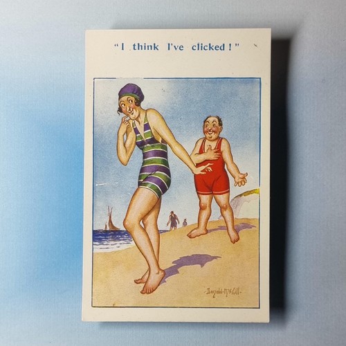Comic postcard c1920 spinster - comic,
