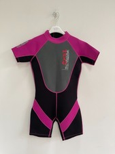 Girl's Wetsuit Shorty Pink Black Wet Suit 32" Chest / 12-13 Years