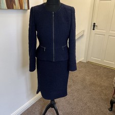 Hobbs Skirt Suit dark navy zip