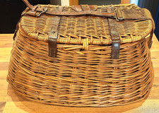 Antique fishing creel wicker - antique,