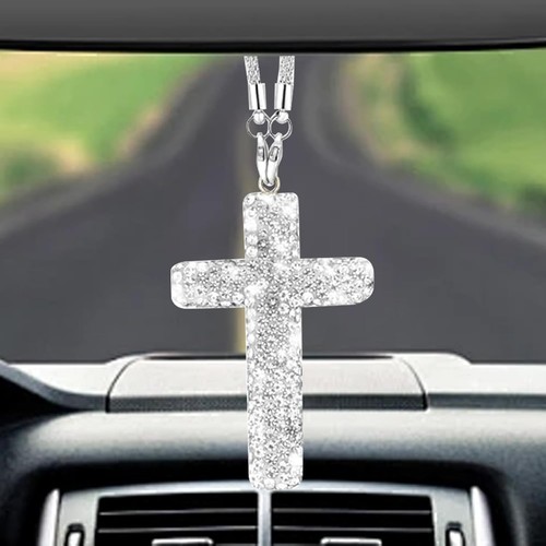 Shiny silver cross for - shiny,
