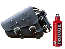 BLACK LEATHER SADDLE BAG &