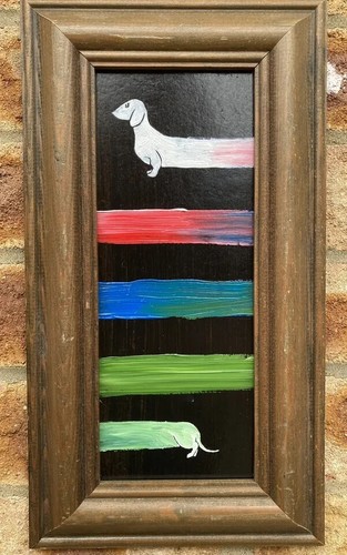 Sausage dog oil - oil, painting