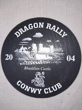 2004 DRAGON RALLY SLATE COASTER ENGRAVED WELSH ALE BEVERAGE DRINK MAT badge