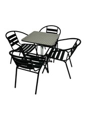 Black metal bistro sets cafe - black,