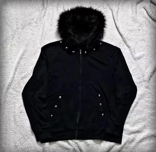 Men black hoodie with - with, faux
