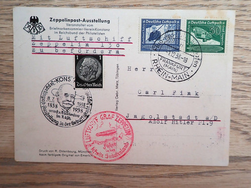 Zeppelin postcard cover - ,