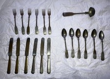 Vintage Children’s Nursery Cutlery Set - likely very worn EPNS - 21 pieces