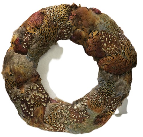 Wreath pheasant feathers - wreath,