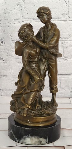 Romantic bronze couple statue - bronze,