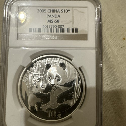 2005 silver panda ms69 ngc - silver,