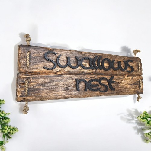 Personalised oak door - oak, sign