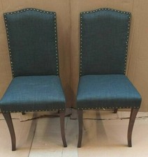  Antonia Fabric Pair of Dining Chairs - Charcoal, By AT HOME COLLECTION