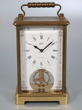 SCHATZ 8 DAY CARRIAGE CLOCK mechanical LARGE BALANCE WHEEL working VINTAGE