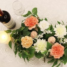 HASWITDA Artificial Silk Flower Bouquet Box For Table Decorations Yellow & White