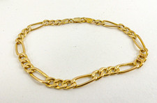9ct Gold Figaro Bracelet Ladies Hallmarked 7.25'' 2.7 grams with gift box