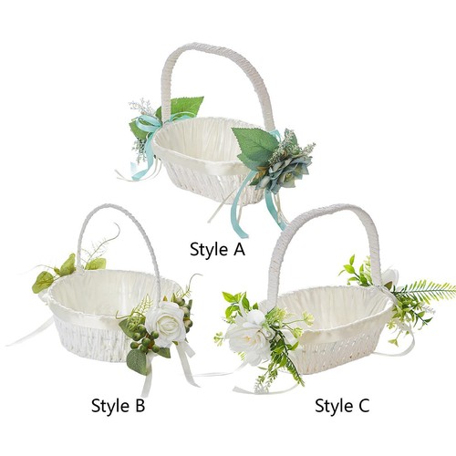 Satin flower girl basket - satin,