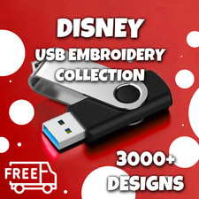 3000 Brother Disney Embroidery USB Design Collection + Viewing Software PES