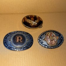 3x Lot Of Vintage 1970/80’s Made In USA Belt Buckles - Cowboy / Western Style