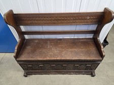 Church Pew Monks Bench Seat With Storage Solid Wood Vintage 