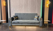Medussa Grey Gold Sofa Bed 2